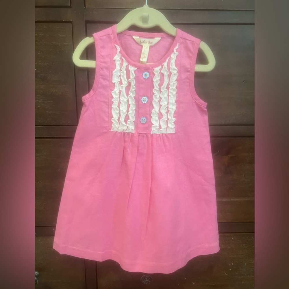 Matilda Jane Pink Linen Dress Size 4